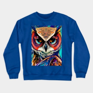 Graphic Novel Comic Book Art Style Owl Crewneck Sweatshirt